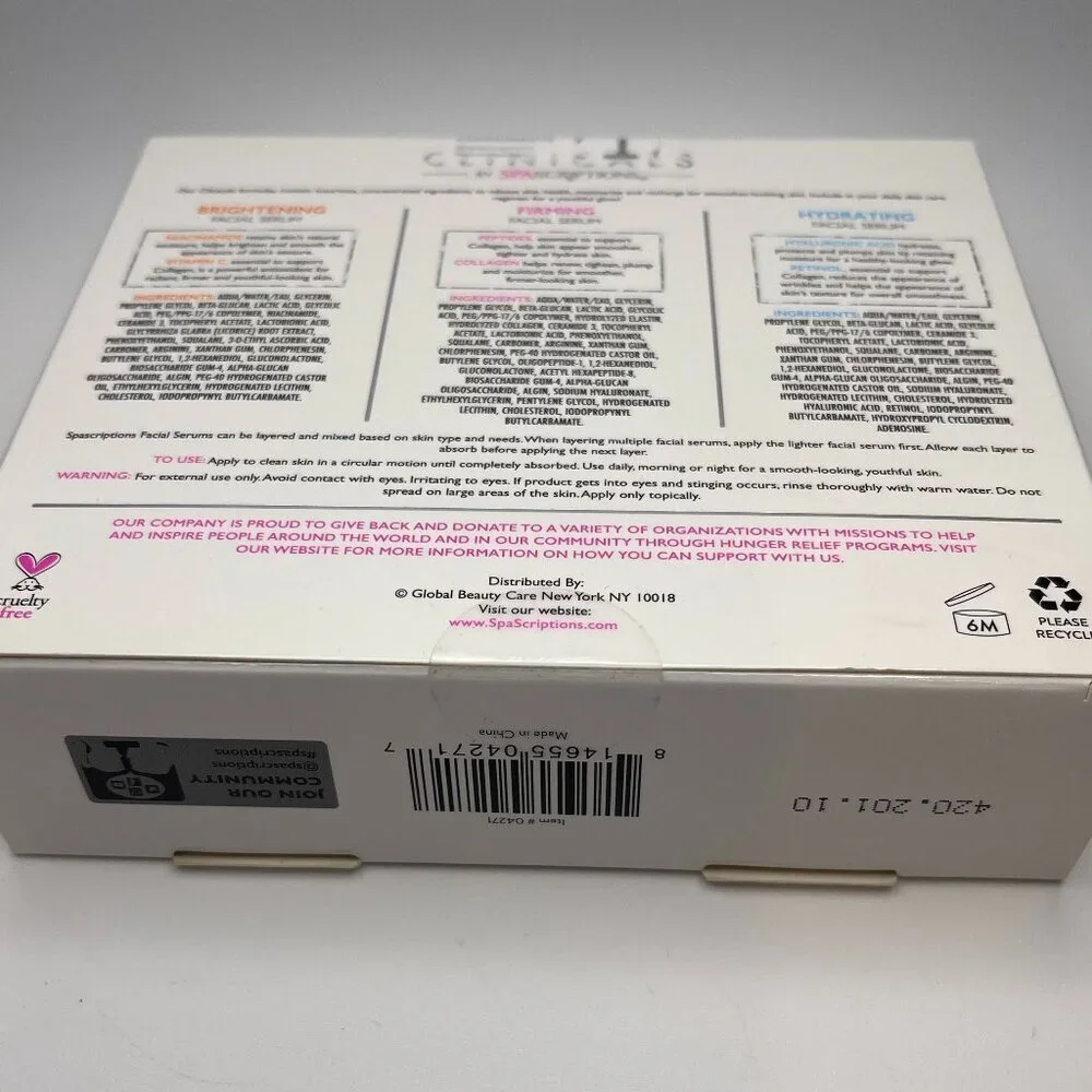 CLINICALS Brightening, Firming & Hydrating Facial Serums Set - NWOT
